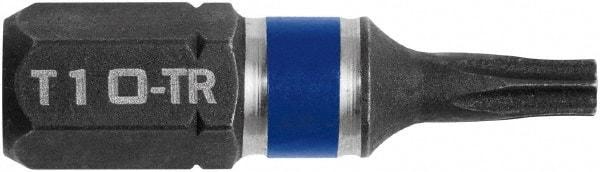 Irwin - 1/4" Drive T10 Torx Screwdriver Bit - 1" OAL, Insert Bit - Strong Tooling