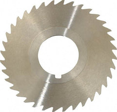 Keo - 2-1/2" Diam x 1/32" Blade Thickness x 7/8" Arbor Hole Diam, 36 Tooth Slitting and Slotting Saw - Arbor Connection, Right Hand, Uncoated, High Speed Steel, 10° Rake, Concave Ground - Strong Tooling