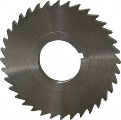 Keo - 2-1/2" Diam x 1/8" Blade Thickness x 7/8" Arbor Hole Diam, 36 Tooth Slitting and Slotting Saw - Arbor Connection, Right Hand, Uncoated, High Speed Steel, 10° Rake, Concave Ground - Strong Tooling