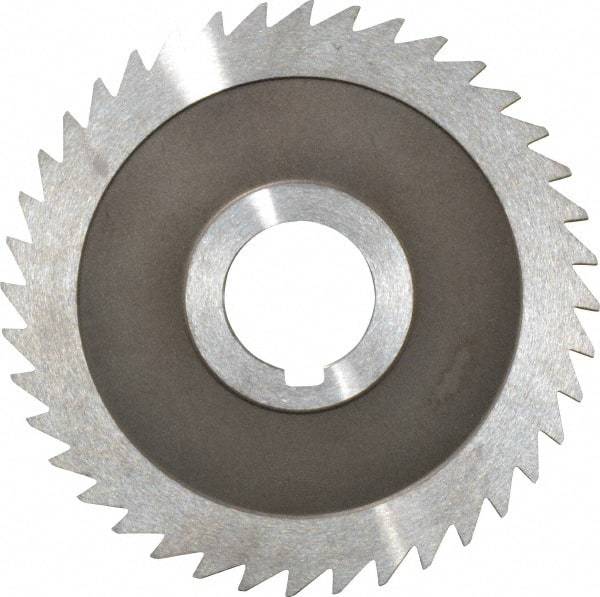 Keo - 4" Diam x 1/8" Blade Thickness x 1" Arbor Hole Diam, 40 Tooth Slitting and Slotting Saw - Arbor Connection, Right Hand, Uncoated, High Speed Steel, Concave Ground, Contains Keyway - Strong Tooling