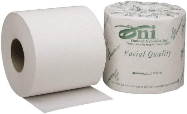 Ability One - 4" Sheet Width, Standard Roll Toilet Tissue - 550 Sheets per Roll, 2 Ply, White, Recycled Fiber - Strong Tooling