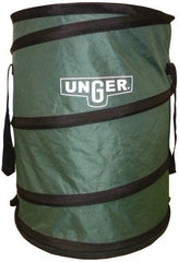 Unger - 40 Gal Green Round Trash Can - Canvas with Plastic Bottom, 27" High - Strong Tooling