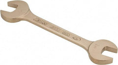 Ampco - 1-1/8" x 1-5/16" Nonsparking Open End Wrench - 12-1/4" OAL, Double End, Plain Finish, 15° Head Angle - Strong Tooling