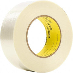 3M - 18mm x 330m Clear Rubber Adhesive Packaging Tape - Polypropylene Film Backing, 6.6 mil Thick - Strong Tooling