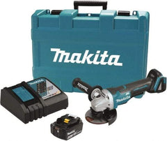 Makita - 4-1/2" Wheel Diam, 8,500 RPM, Cordless Cutoff & Cutoff-Grinder Tool - Straight Handle, Battery Included - Strong Tooling