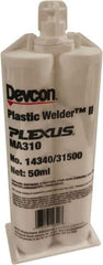 Plexus - 25 mL Cartridge Two Part Adhesive - 3 to 6 min Working Time, 3,000 to 3,600 psi Shear Strength, Series MA 300 - Strong Tooling