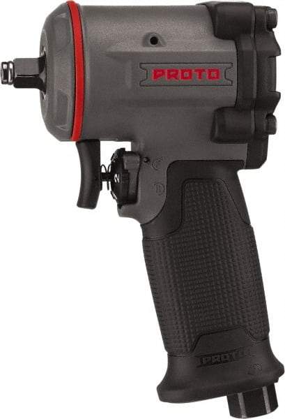 Proto - 3/8" Drive, 6,000 RPM, 445 Ft/Lb Torque Impact Wrench - Pistol Grip Handle, 1,260 IPM, 3 CFM, 90 psi, 1/4" NPT Inlet - Strong Tooling