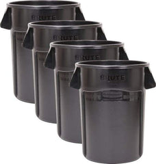 Rubbermaid - 44 Gal Gray Round (4) 44 Gal Brute Utility Containers - Polyethylene, 31-1/2" High - Strong Tooling