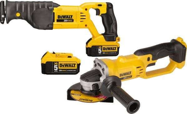 DeWALT - 20 Volt Cordless Tool Combination Kit - Includes Reciprocating Saw & 4-1/2" Cut-Off Grinder, Lithium-Ion Battery Included - Strong Tooling