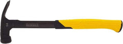 DeWALT - 14 oz Head, Straight Framing Hammer - 12" OAL, Steel Head, 2" Face Diam, Checkered Face, Steel Handle with Grip - Strong Tooling