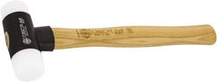 Osca - 13 oz Head 2" Face Diam Aluminum Soft Face Dead Blow Hammer with Tips - 12-39/64" OAL, Hickory Handle - Strong Tooling