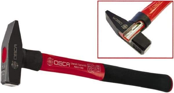 Osca - Machinist's Double Face Hammer - 14" OAL, 14" Long Aluminum Handle with Rubber Grip, 1.42" Face Diam - Strong Tooling