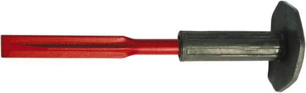 Osca - 12" OAL x 2-1/2" Blade Width Brick Chisel - Steel with Bricklayer Grip Handle - Strong Tooling