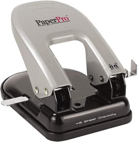 PaperPro - Paper Punches Type: 40 Sheet Manual Two Hole Punch Color: Black/Silver - Strong Tooling