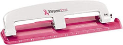 PaperPro - Paper Punches Type: 12 Sheet Manual Three Hole Punch Color: Pink - Strong Tooling