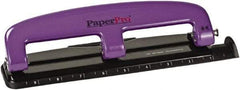 PaperPro - Paper Punches Type: 12 Sheet Manual Three Hole Punch Color: Purple/Black - Strong Tooling