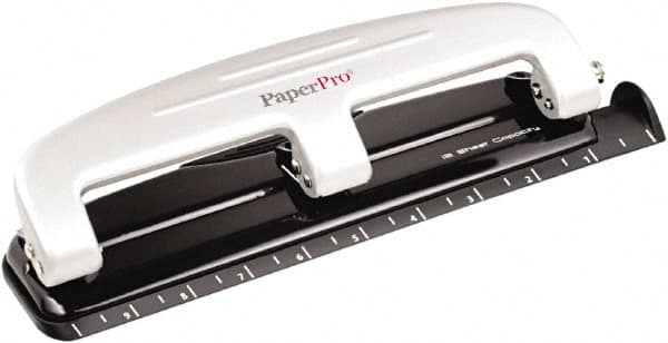 PaperPro - Paper Punches Type: 12 Sheet Manual Three Hole Punch Color: Black/Gray - Strong Tooling