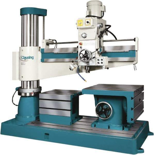 Clausing - 49.21" Swing, Geared Head Radial Arm Drill Press - 12 Speed, 5 hp, Three Phase - Strong Tooling