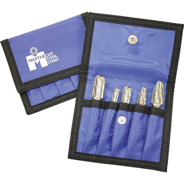 Made in USA - 5 Piece, 1/4" Shank Burr Set - Multiple Head Shapes, Solid Carbide - Strong Tooling