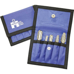 Made in USA - 4 Piece, 1/4" Shank Burr Set - Solid Carbide, Multiple Head Shapes - Strong Tooling