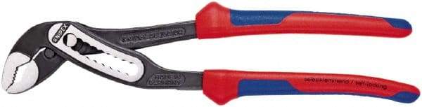 Knipex - 7-1/4" OAL, 1-1/2" Max Capacity, 9 Position Water Pump Tongue & Groove Pliers - V-Jaws, Comfort Grip Handles - Strong Tooling