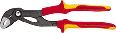 Knipex - 10" OAL, 2" Max Capacity, 24 Position Pipe Wrench Tongue & Groove Pliers - V-Jaws, Insulated Handles - Strong Tooling