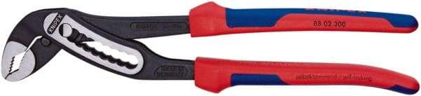 Knipex - 12" OAL, 2-3/4" Max Capacity, 9 Position Water Pump Tongue & Groove Pliers - V-Jaws, Comfort Grip Handles - Strong Tooling