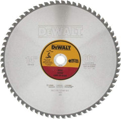 DeWALT - 14" Diam, 1" Arbor Hole Diam, 66 Tooth Wet & Dry Cut Saw Blade - Carbide-Tipped, Standard Round Arbor - Strong Tooling