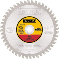 DeWALT - 7-1/4" Diam, 5/8" Arbor Hole Diam, 48 Tooth Wet & Dry Cut Saw Blade - Carbide-Tipped, Standard Round Arbor - Strong Tooling