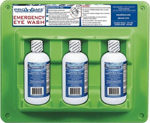 PRO-SAFE - 8 oz, Disposable Eyewash Triple Station - Approved by FDA - Strong Tooling