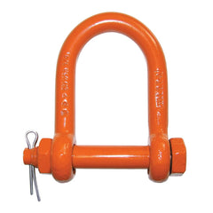 Chain Shackle: Bolt Cotter & Nut Pin Orange Powder Coat Finish, Alloy Steel