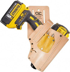 CLC - Drill/Impact Driver Holster with 3 Pockets - Leather, Natural (Color) - Strong Tooling