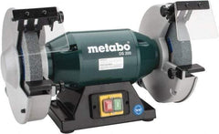 Metabo - 8" Wheel Diam x 1" Wheel Width, 1-1/4 hp Bench Grinder - 1-1/4" Arbor Hole Diam, 1 Phase, 3,570 Max RPM, 120 Volts - Strong Tooling