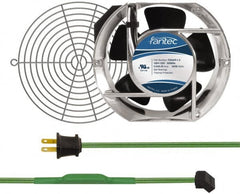 Made in USA - 115 Volts, AC, 240 CFM, Oval Tube Axial Fan Kit - 0.46 Amp Rating, Includes Fan, Fan Filter, 151mm High x 172mm Wide x 51mm Deep, Thermostatically Controlled Fan Cord - Strong Tooling