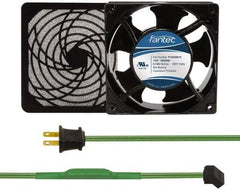 Made in USA - 115 Volts, AC, 103 CFM, Square Tube Axial Fan Kit - 0.26 Amp Rating, 120mm High x 120mm Wide x 38.5mm Deep, Includes Fan, Fan Filter, Thermostatically Controlled Fan Cord - Strong Tooling