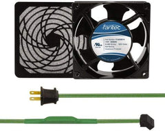 Made in USA - 115 Volts, AC, 80 CFM, Square Tube Axial Fan Kit - 0.18 Amp Rating, 120mm High x 120mm Wide x 38.5mm Deep, Includes Fan, Fan Filter, Thermostatically Controlled Fan Cord - Strong Tooling