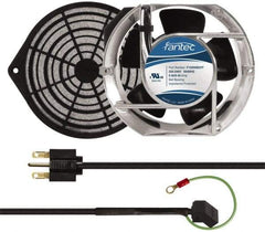 Made in USA - 230 Volts, AC, 240 CFM, Oval Tube Axial Fan Kit - 0.12/0.16 Amp Rating, 151mm High x 172mm Wide x 51mm Deep, Includes Fan, Fan Filter, Fan Cord - Strong Tooling