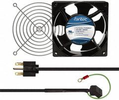 Made in USA - 230 Volts, AC, 80 CFM, Square Tube Axial Fan Kit - 0.07/0.06 Amp Rating, 120mm High x 120mm Wide x 38.5mm Deep, Includes Fan, Fan Filter, Fan Cord - Strong Tooling