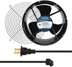 Made in USA - 115 Volts, AC, 600 CFM, Round Tube Axial Fan Kit - 0.22/0.24 Amp Rating, 254mm High x 254mm Wide x 89mm Deep, Includes Fan, Fan Guard, Fan Cord - Strong Tooling