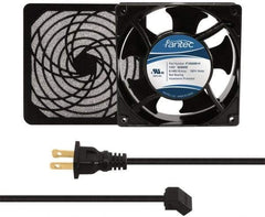 Made in USA - 115 Volts, AC, 103 CFM, Square Tube Axial Fan Kit - 0.26 Amp Rating, 120mm High x 120mm Wide x 38.5mm Deep, Includes Fan, Fan Filter, Fan Cord - Strong Tooling