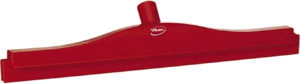 Vikan - 20" Rubber Blade Floor Squeegee - Double Edge, Red, Plastic Holder - Strong Tooling