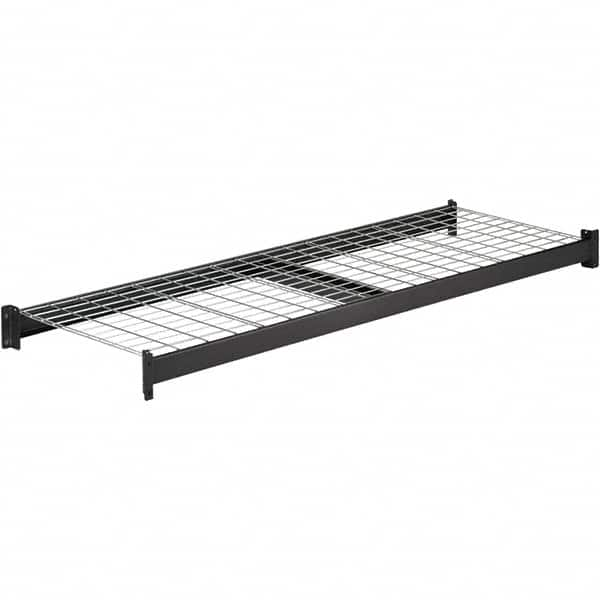 Edsal - 1 Shelf Add-On Wire Deck Open Steel Shelving - 1,500 Lb Capacity, 77" Wide x 3" High x 24" Deep, Black - Strong Tooling