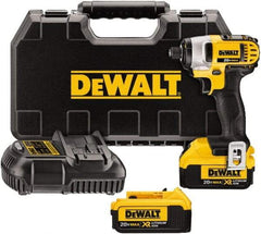 DeWALT - 20 Volt, 1/4" Drive, 117 Ft/Lb Torque, Cordless Impact Driver - Mid-Handle, 2800 RPM, 2 Lithium-Ion Batteries Included - Strong Tooling