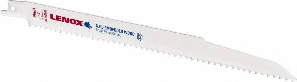 Lenox - 9" Long x 3/4" Thick, Bi-Metal Reciprocating Saw Blade - Straight Profile, 6 TPI, Toothed Edge - Strong Tooling