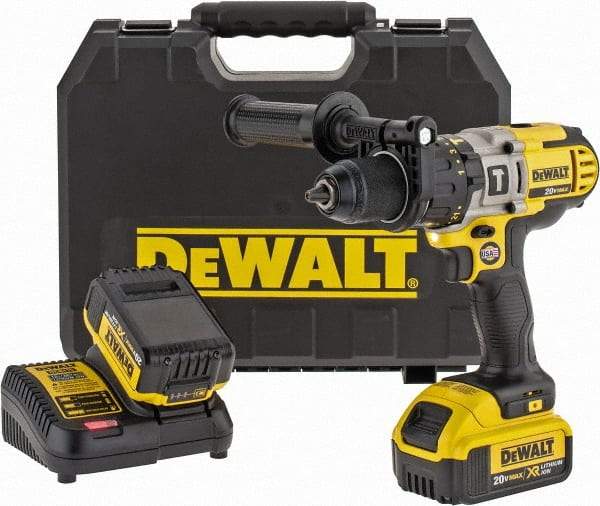 DeWALT - 20 Volt 1/2" Keyless Chuck Cordless Hammer Drill - 0 to 9,775, 0 to 22,950 & 0 to 34,000 BPM, 0 to 575, 0 to 1,350 & 0 to 2,000 RPM, Reversible, Mid-Handle - Strong Tooling