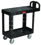 HD Utility Cart 2 shelf (flat) 16 x 30 - Push Handle - Storage compartments, holsters and hooks -- 500 lb capacity - Strong Tooling