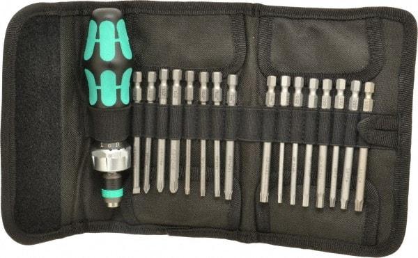 Wera - 17 Piece, Screwdriver Bit and Socket Set - #1, #2 & #3 Phillips - Strong Tooling