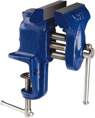 Yost Vises - 2-1/2" Jaw Width, 2-1/4" Opening Capacity, 1-1/4" Throat Depth, Cast Iron Stationary Bench Vise - Clamp-On Base Attachment - Strong Tooling