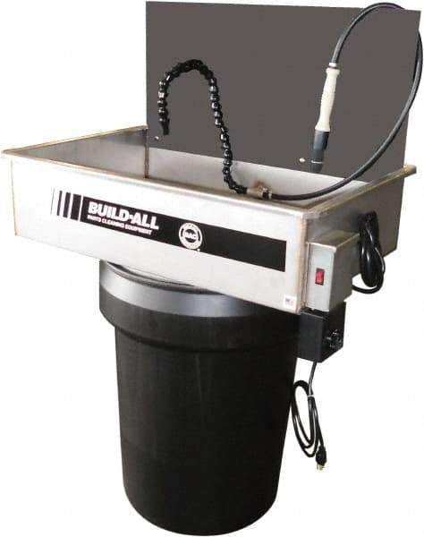 Build-All - Drum Mount Water-Based Parts Washer - 25 Gal Max Operating Capacity, 304 Stainless Steel Tank, 115 Input Volts - Strong Tooling