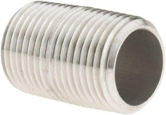 Value Collection - 3/8" Pipe x 1" Long, Grade 304/304L Stainless Steel Pipe Nipple - Welded & Threaded - Strong Tooling